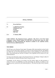 Final Notice - Kevan Ian Berry - Financial Services Authority