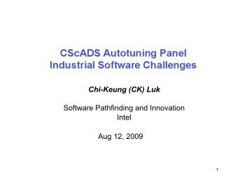 Chi-Keung (CK) Luk Software Pathfinding and Innovation Intel Aug ...
