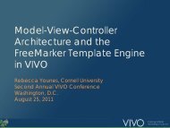 Model-View-Controller Architecture and the FreeMarker ... - VIVO