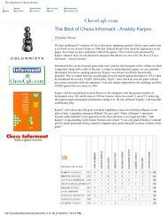 The Best of Chess Informant - Anatoly Karpov - Chess Cafe