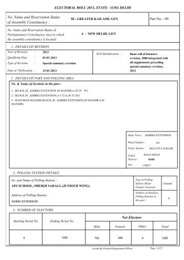 greater kailash - Home: Chief Electoral Officer, Delhi