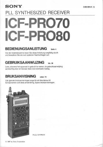 Sony ICF-PRO70 / PRO80 (deutsch) - Empfänger