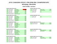 Tournament High Scores - Canadian 5 Pin Bowlers' Association