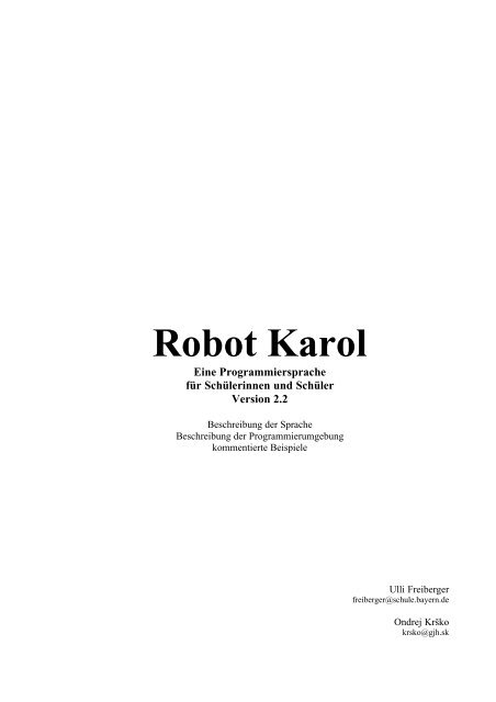 Handbuch Robot Karol - Bayern
