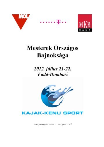 Masters OB Fedő - Pécsi kajak-kenu Club