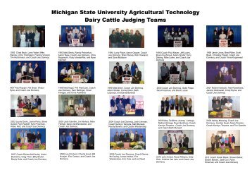 Past Teams - MSU Dairy Youth - Michigan State University