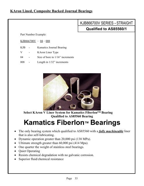 Kamatics Fiberlon™ Bearings - Kaman Corporation