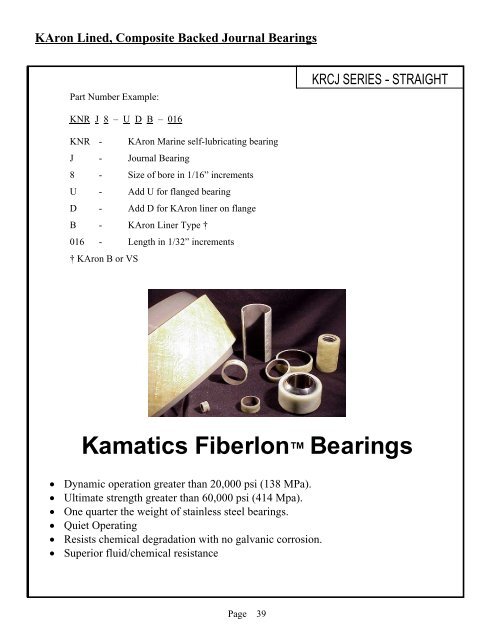 Kamatics Fiberlon™ Bearings - Kaman Corporation