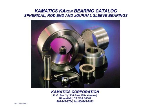 KARON Lined Spherical Bearings - Kaman Corporation