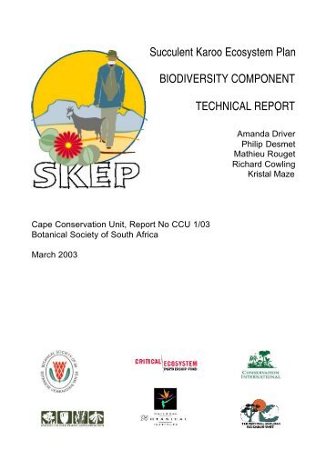 Succulent Karoo Ecosystem Plan: Technical Report - bgis-sanbi