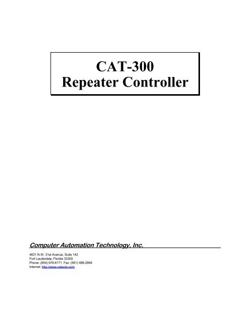 CAT-300 Repeater Controller - Computer Automation Technology