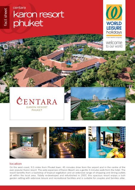 (PDF) : Centara Karon Resort Phuket Fact - World Leisure Holidays