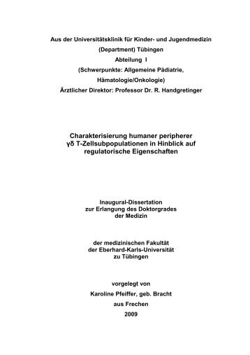 Doktorarbeit Karoline Pfeiffer - TOBIAS-lib - Universität Tübingen