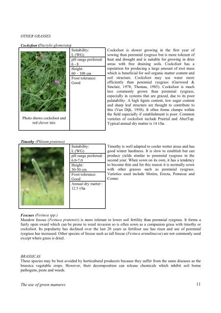 Green Manures booklet - Institute of Organic Training and Advice