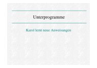 Unterprogramme: Karol lernt neue Anweisungen - Wieland ...