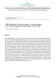 Neuere Studien zur Behandlung mit EEG-Biofeedback/Neurofeedback