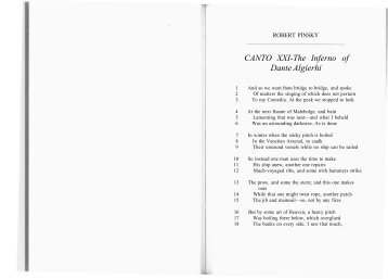 CANTO XXI-The Inferno of Dante Algierhi - Columbia: A Journal of ...