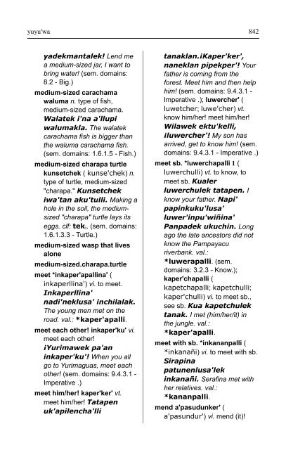 Shiwilu Dictionary