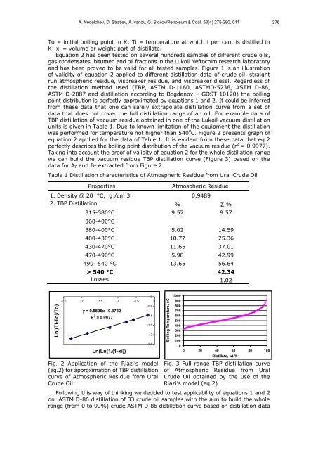 Boiling point distribution of crude oils based on TBP and ASTM D-86 ...