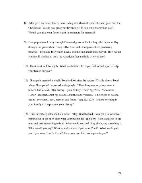 Under the Blood-Red Sun Study Guide Prepared by: Conflict ...