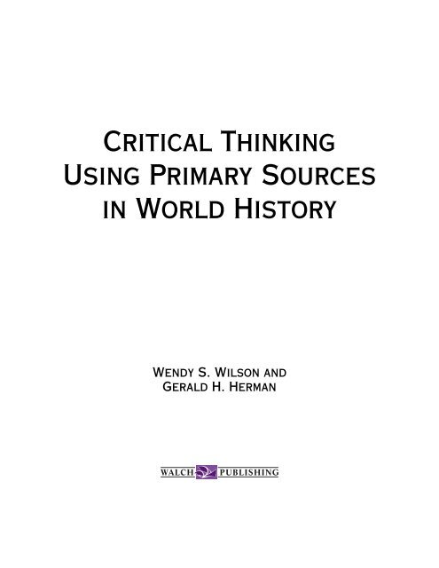 critical thinking in world history