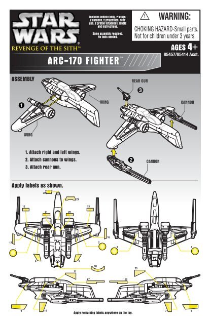 Star Wars Revenge Of the Sith Arc170 Fighter - Hasbro