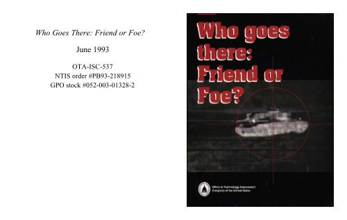 Who Goes There: Friend or Foe? - Federation of American Scientists