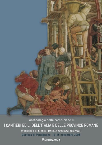 Workshop: Italia e province orientali “Archeologia della costruzione