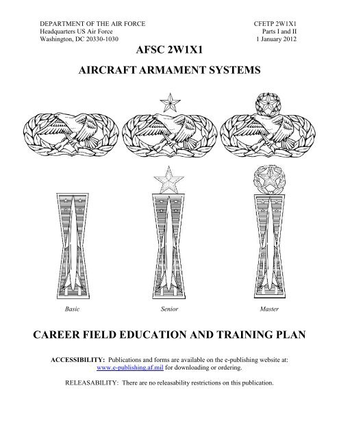 AFSC 2W1X1 AIRCRAFT ARMAMENT SYSTEMS ... - Air Force Link