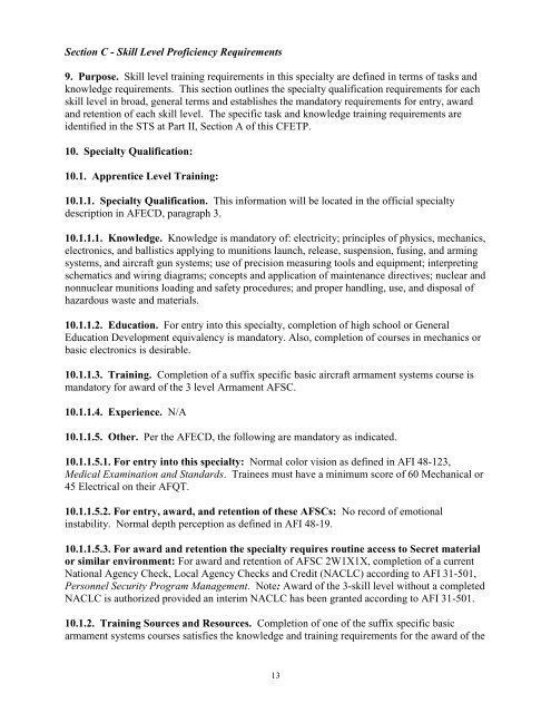 AFSC 2W1X1 AIRCRAFT ARMAMENT SYSTEMS ... - Air Force Link