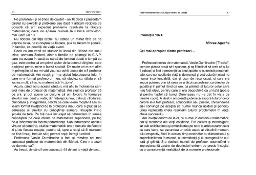 PROFESORUL Vasile Dumitrache sau Lecţia iubirii de şcoală