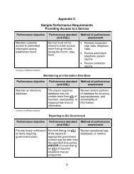 Appendix C Sample Performance Requirements Providing Access to