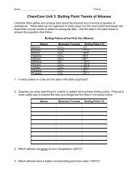 ChemCom Unit 3: Boiling Point Trends of Alkanes