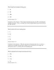 Which liquid has the highest boiling point: 1. HI 2. HF 3. HBr 4. HCl ...