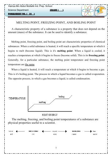 MELTING POINT, FREEZING POINT, AND BOILING ... - hamzasch