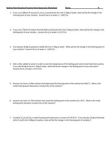 molar mass by freezing point depression Chemistry 12 santa monica college determination of molecular mass by freezing point depression page 2 of 10 in this experiment we shall use the freezing point. molar mass by freezing point depression Chemistry 12 santa monica college determination of molecular mass by freezing point depression page 2 of 10 in this experiment we shall use the freezing point.