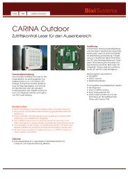 Datenblatt Carina Outdoor Zutrittskontroll-Leser - Bixi Systems AG