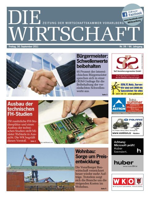 Die Wirtschaft Nr. 39 vom 30. September 2011