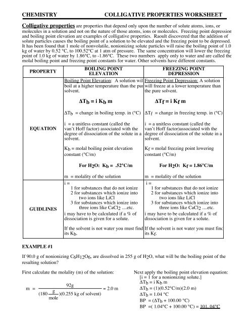 CHEMISTRY COLLIGATIVE PROPERTIES Kurtniedenzu