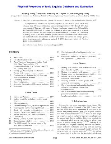 Physical Properties of Ionic Liquids: Database and Evaluation