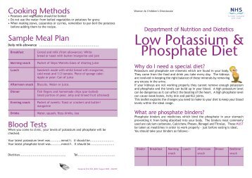 Low Potassium & Phosphate Diet