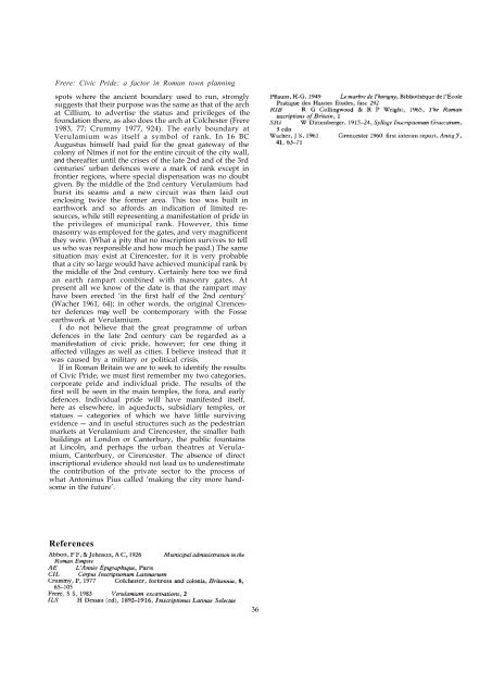 ROMAN URBAN TOPOGRAPHY in Britain and the western Empire