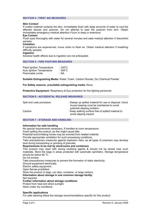 SECTION 4 - FIRST AID MEA