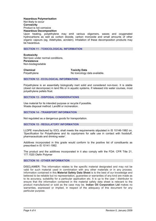 SECTION 4 - FIRST AID MEA