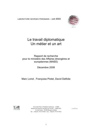 Le travail diplomatique Un métier et un art - France-Diplomatie ...