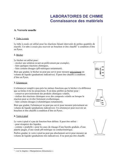 La verrerie en Chimie