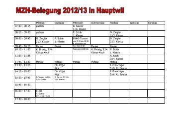 Belegungsplan Mehrzweckhalle Hauptwil (PDF) - Schule Bischofszell