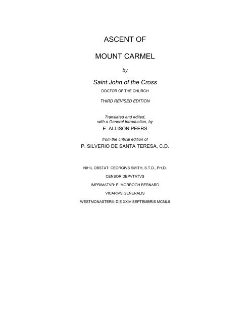Ascent of Mt. Carmel - St. Patrick's Basilica