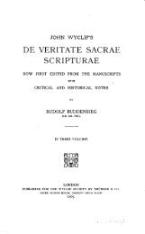 John Wyclif's De veritate Sacrae Scripturae - The Lollard Society