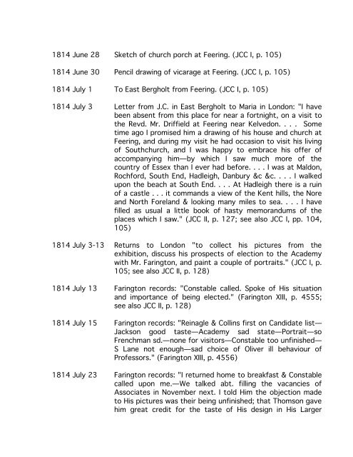 John Constable: Toward a Complete Chronology. - Reed College